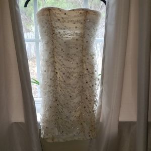 Silver, gold, cream dress